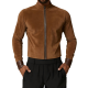 Men's Brown Suede Zip Jacket