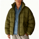 Olive Green Quilted Puffer Jacket